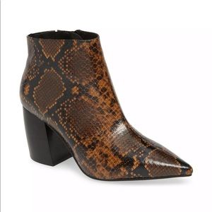 Jeffrey Campbell Final Snake Print Booties.